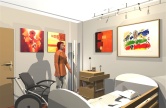3D-Detail: Schlafzimmer mit Pflegebett und Seitensicherung