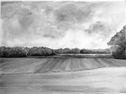 Landschaft bei Quickborn, Aquarell